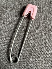 Vintage Large Pink Baby Safety Pin – Retro Nappy/Nursery Pin – 1950s Style