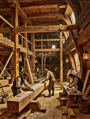 Hms victory during building - victory, at