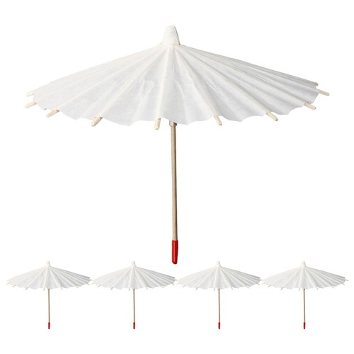 5pcs white paper parasol - 5pcs,