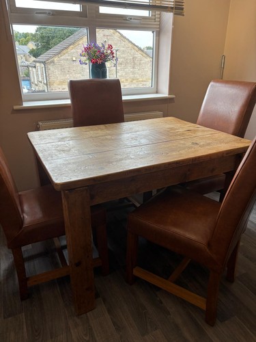 Solid oak rustic dining table - solid,