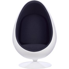 Retro Egg Pod Chair (Dark Grey With Blue Tinge)