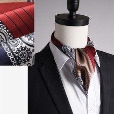 Silk Scarf Paisley Neckerchief Cravat Shawl Wraps Mufflers Business Suit Men