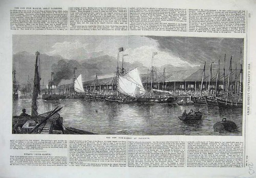 Original old antique print - old,