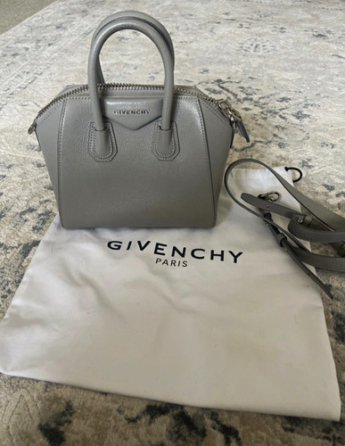 Givenchy grey antigona pebbled - grey,