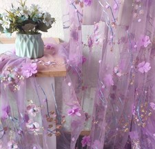 Lilac 3D Flower Lace Fabric