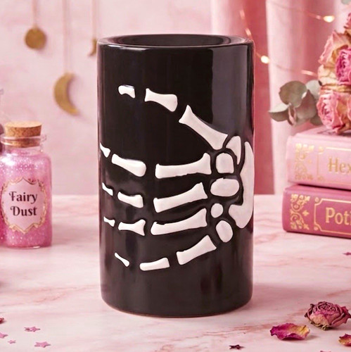 Black ceramic mug - black, white