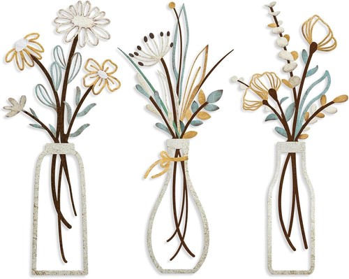 Wonninek 3pcs metal - metal, flowers