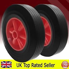 10" solid rubber wheels off set hub puncture proof for sack truck hand truck x2