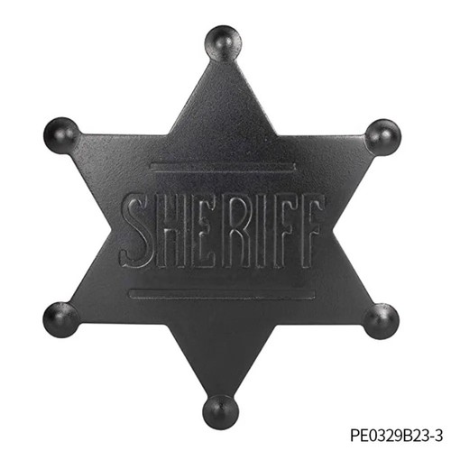 Silver sheriff pin badge - silver, metal