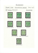 Guernsey, Arms, Occupation, Greens, Rouletted, 1941-44