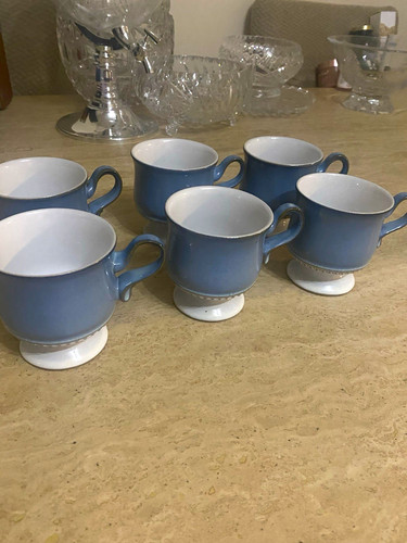 Denby blue white stoneware - blue,