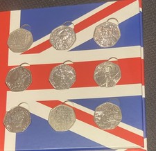 50p Collectors Album With 9 Different Coins