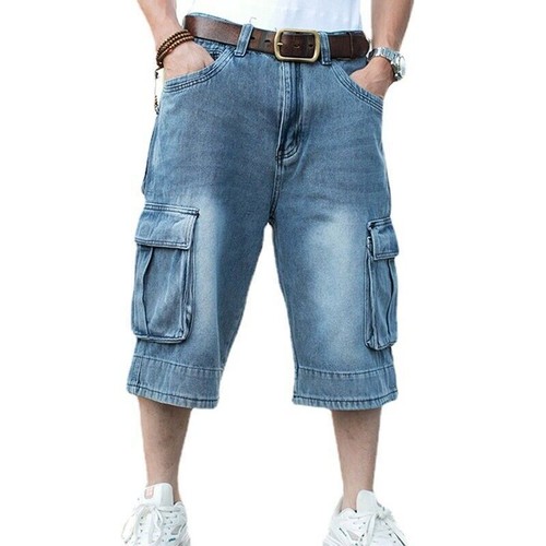 Men baggy denim shorts 4 - men's,