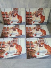 Vintage Placemats x 6 Cats