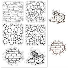 Clear Stamp  Brick Wall Pebble