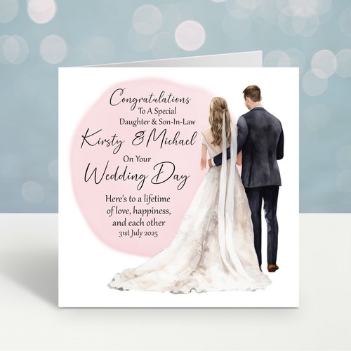 Personalised wedding day card - wedding,
