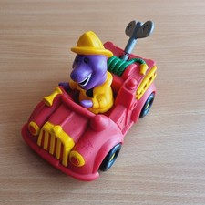 Barney the Dinosaur - Wind Up Toy Car Fire Engine Truck - The Lyons Group 1994