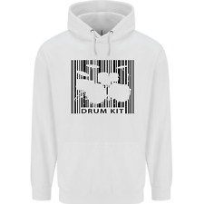 Drum Kit Barcode Drummer Drumming Childrens Kids Hoodie