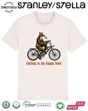 Mens Cycling Is My Happy Hour T-Shirt - Funny Fox Cyclist Bike Bicycle Clothing