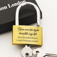 Personalised Engraved Padlock Wedding Anniversary Wedding Favour 40mm Love Lock