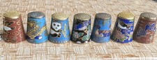 7x unusual vintage cloisonné bird flowers dragon  panda duck fish
