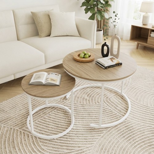 Round coffee tables set 2 - coffee, of