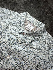 Paul Smith Mens Shirt Abstract Print Size LARGE Short Sleeve Button Up 