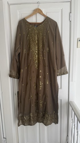 Piece light brown salwar - 3,
