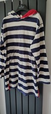 Mini Boden boys girls unisex navy stripe Towelling Hoodie robe Age 11-12