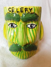 Rare Vintage Price Kensington Ceramic Celery Character Pot / Jar kitchenalia