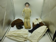 ANTIQUE VICTORIAN ERA KLING GERMANY 189-6 LEATHER BODY CHINA HEAD 21 INCH DOLL