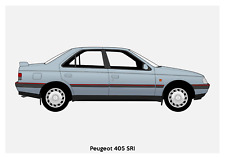 POSTER - PEUGEOT 405 SRi - (A4 A3 A2 sizes) Art Print Car RENDER