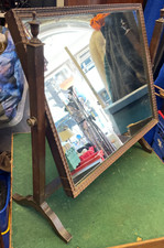 Antique oak framed - mirror, by