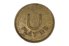 Vintage U PLAY ME brass token