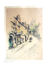 Vintage 1920s The Jews House Marjorie C. Bates Hand Coloured Lithography  Print