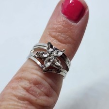 Flower Stack Rings Set Of