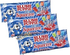 Slush Puppie The Original Squeezee Freeze Pops Ice Lolly Poles - 3 X (10 x 60ml)