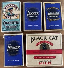 Vintage Cigarette boxes rare Black Cat, Churchmans Tenner x3, Players, 1920-30s