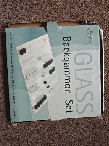Glass backgammon set complete - backgammon,