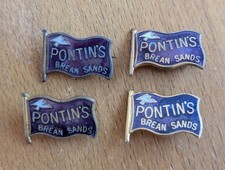 Rare 4 x Vintage 1970’s Pontins Holiday Camp Enamel Badges from Brean Sands