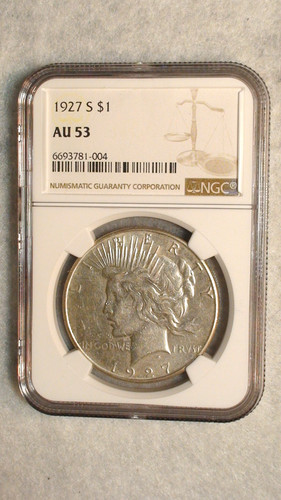 1927 peace dollar ngc au53 - s,