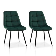 Set of 2 Velvet Dining Chairs