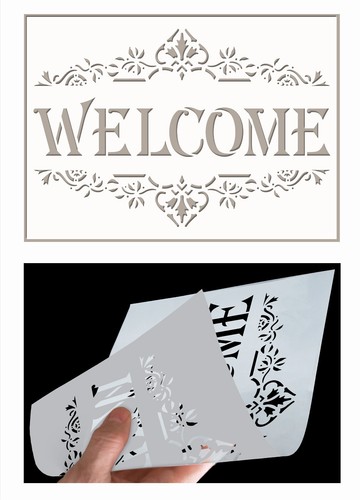 Welcome sign stencil - welcome,