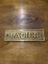 Ladies Brass Toilet Door Sign