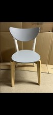 SET OF 5 (five) WOODEN CHAIRS WITH GREY COLORED SEAT