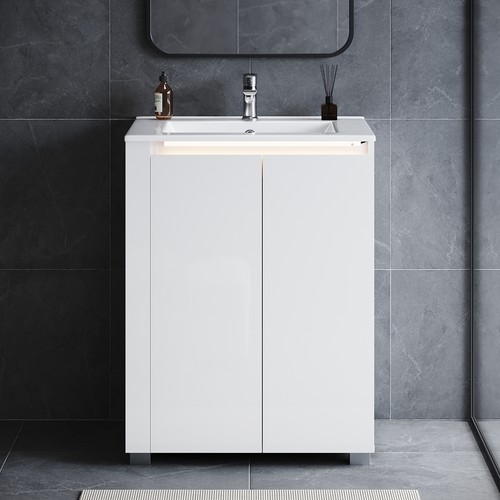 High gloss white 600mm floor - high,