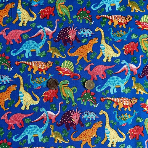 Royal colourful dinosaur print - royal,