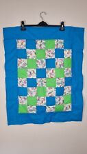 Handmade Patchwork Quilt Cot Blanket Boys 80 X 65cm Blue