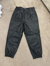 Zara Black Leather Look Jogger
