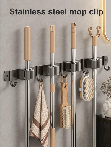 Wall mount mop organiser - 5x,